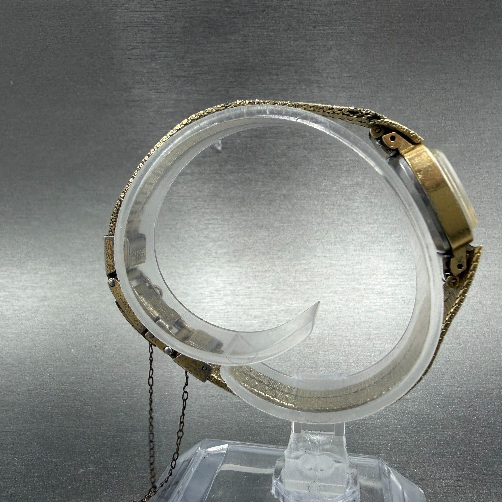 Seiko Watch Women 16mm Champagne Dial Gold Tone Rectangle 11-5189 Manual Runs8