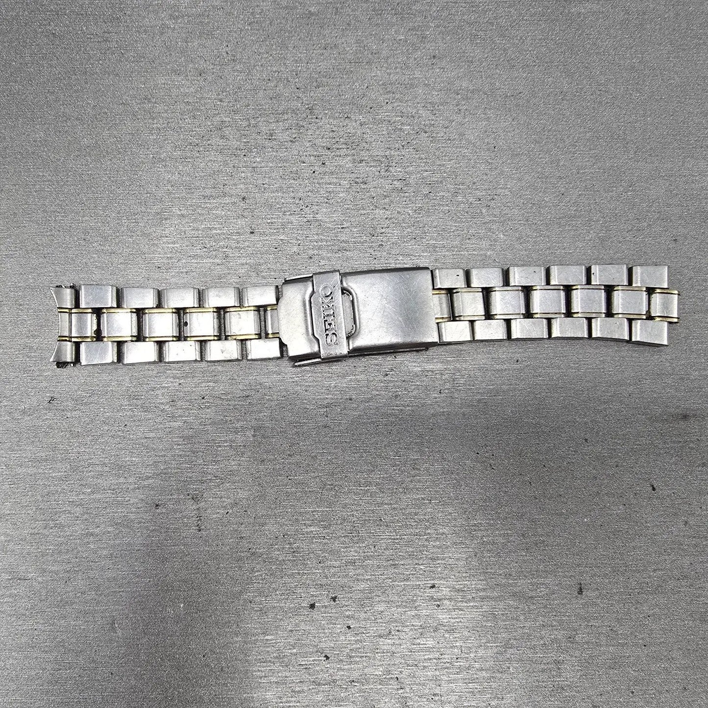 Seiko Bracelet For V742-8119 18mm Stainless Steel Two Tone 4916ZI Vintage0