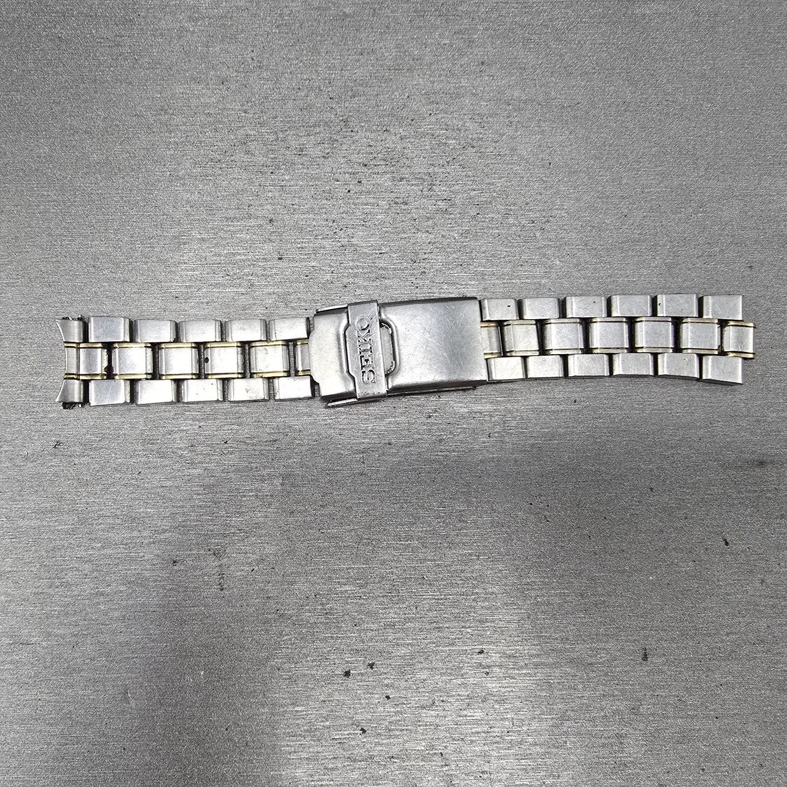 Seiko Bracelet For V742-8119 18mm Stainless Steel Two Tone 4916ZI Vintage0