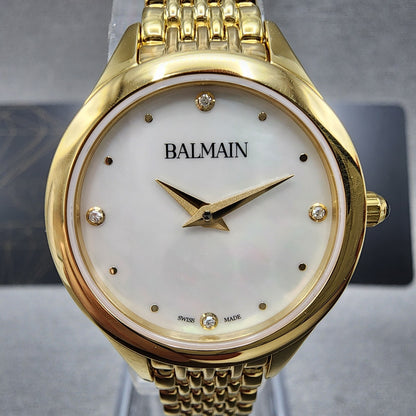 Balmain De Balmain Watch Women 25mm MOP Dial Gold Tone Diamond Markers1