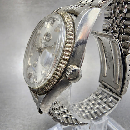 Citizen Auto Dater Watch Men 37mm Silver Dial Steel Daydate Round Automatic Run
