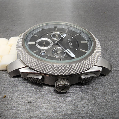 Fossil Machine Chronograph Watch Men 45mm Gray Dial Silver Tone FS4553 PARTS4
