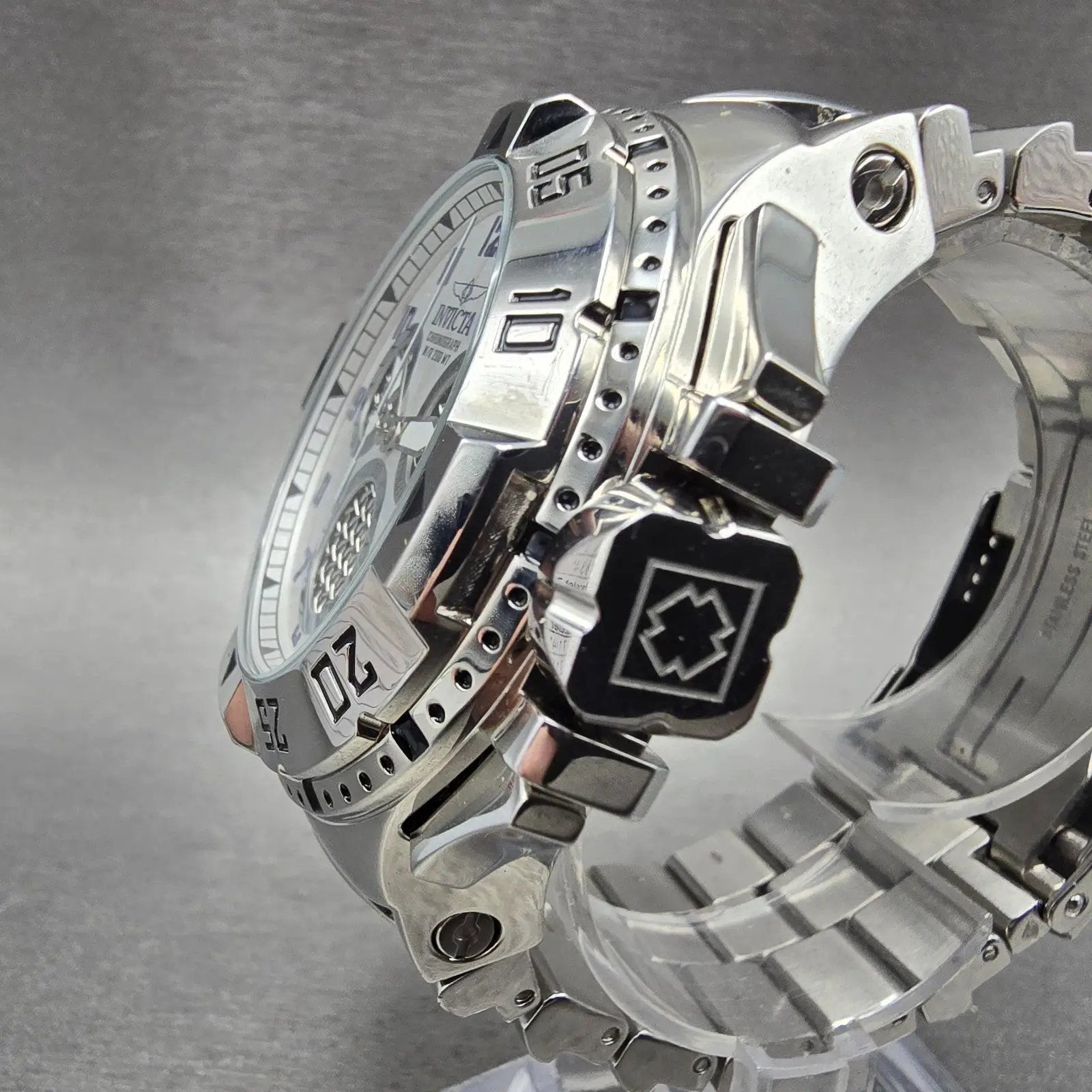 Invicta Excursion Chronograph Dive Watch Men 51mm Silver Dial Steel New Battery2