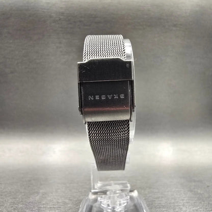 Skagen Watch Women 25mm Gray Dial Silver Tone Oval 693XSMM New Battery7