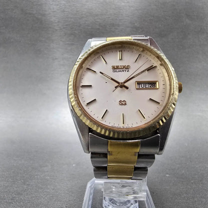 Seiko SQ President Watch Men 36mm Silver Dial Two Tone Daydate 5H23-8020 PARTS6