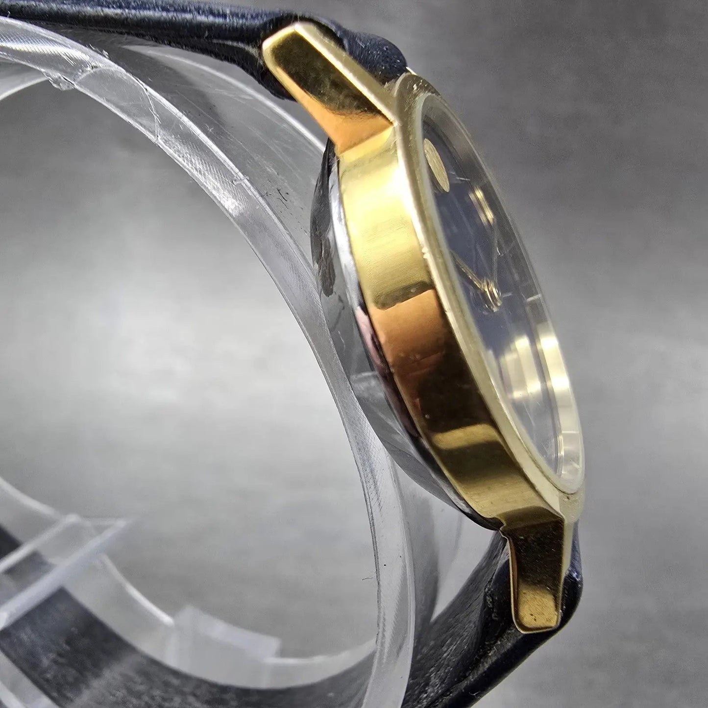 Zenith Movado Museum Watch Women 25mm Blue Dial Gold Plated Manual Wind Runs3