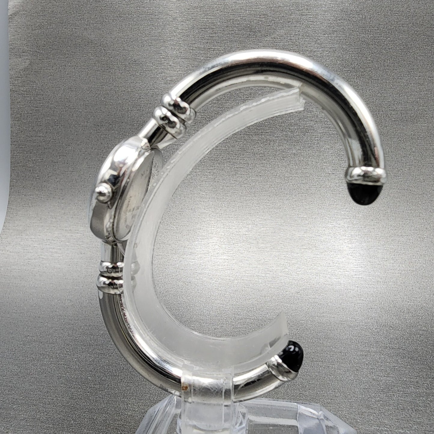 Movado Bareleto Watch Women 24mm Black Dial Stainless Steel Round Bangle New Bat6