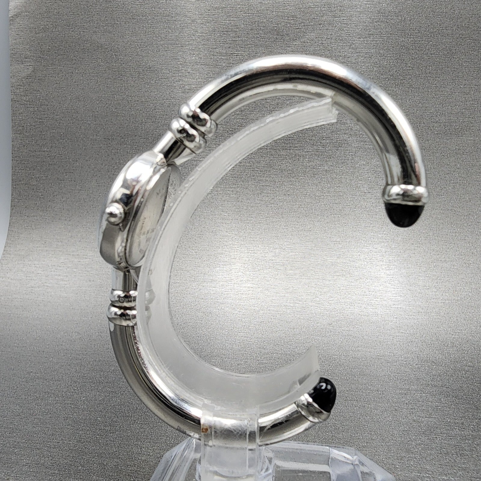 Movado Bareleto Watch Women 24mm Black Dial Stainless Steel Round Bangle New Bat6