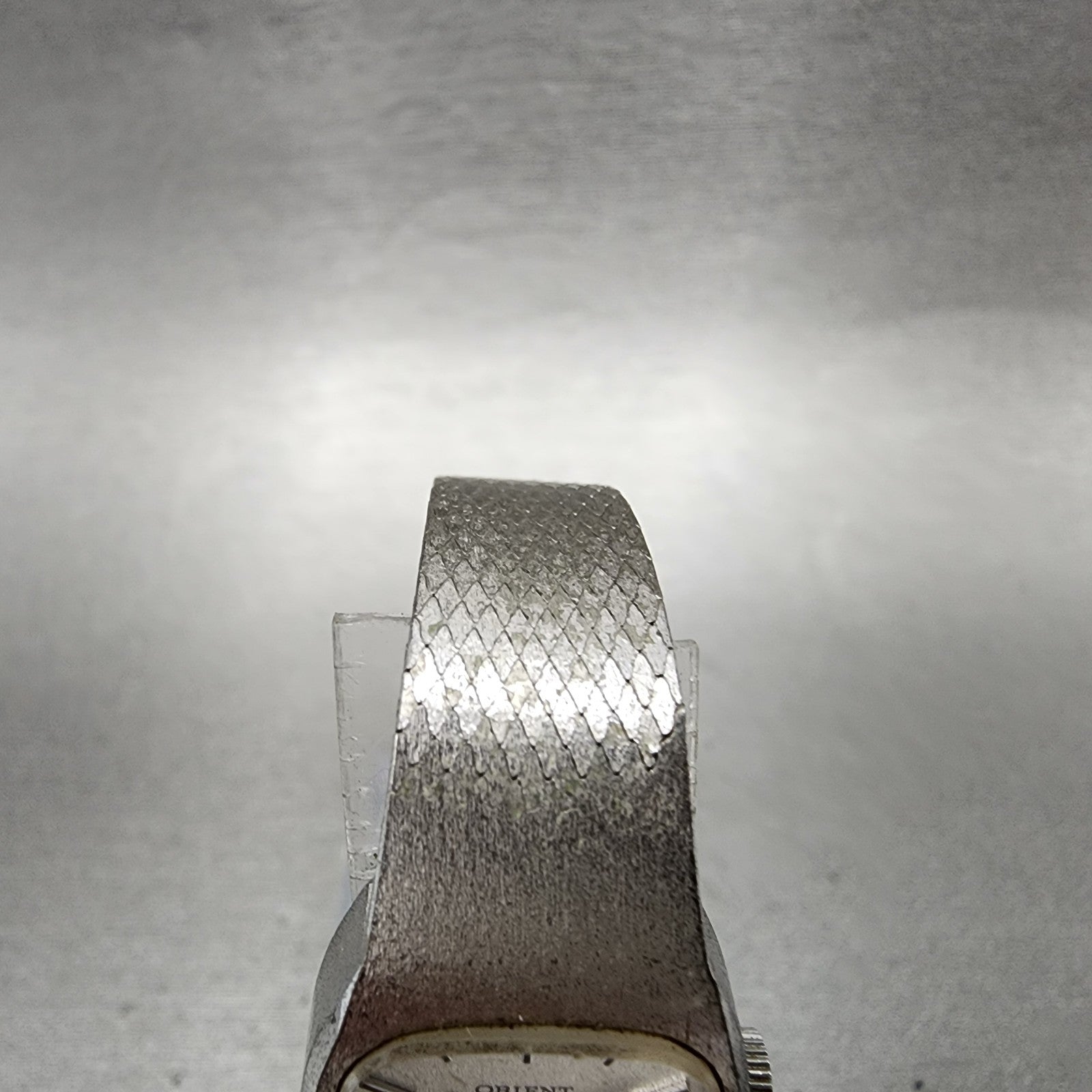 Orient Tank Watch Women 19mm White Dial Silver Tone Manal Wind Rectangle Runs4