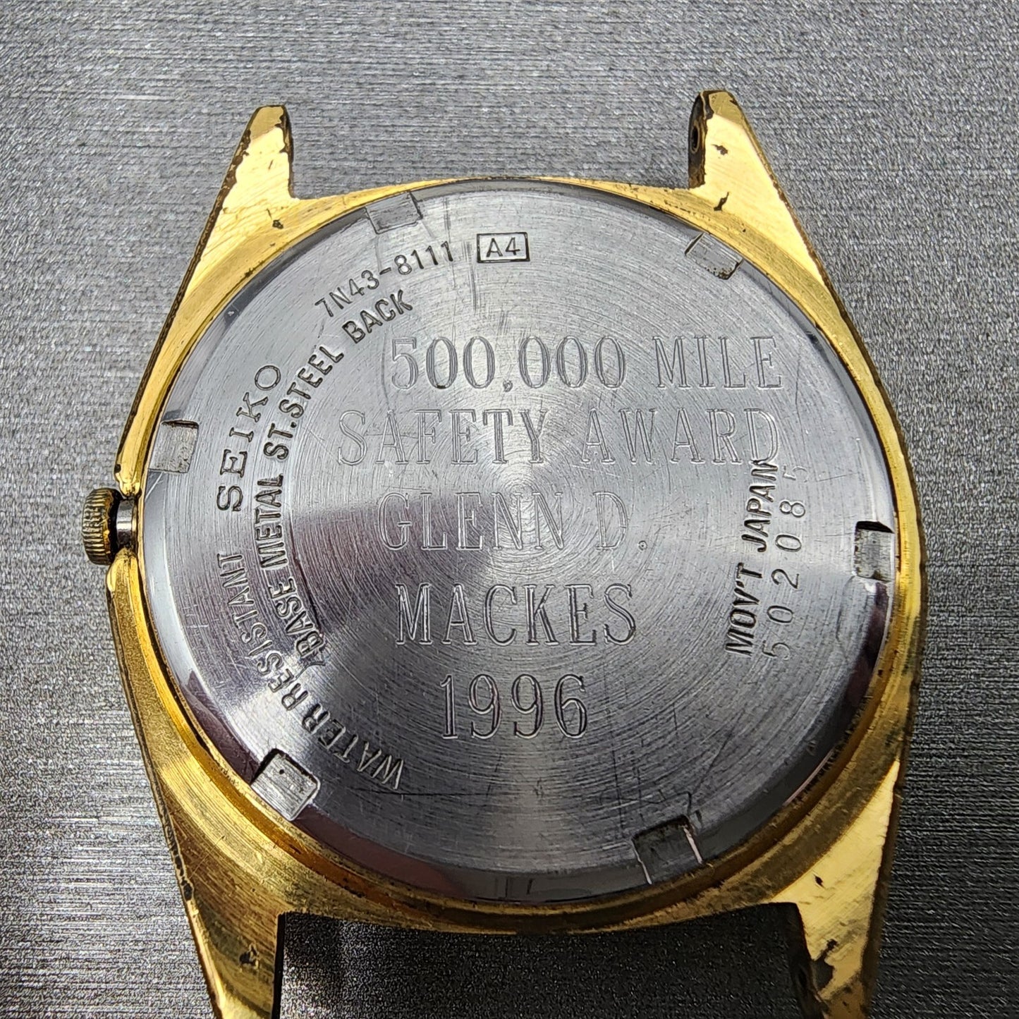 Seiko President Watch Men 36mm Gold Dial Gold Tone Daydate 7N438111 PARTS7