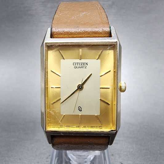 Citizen CQ Tank Watch Men 25mm Champagne Dial Gold Rectangle 6031-S06291 PARTS