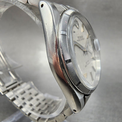 Tudor Prince Oysterdate Watch Men 35mm Linen Champagne Dial Steel Fluted Bezel