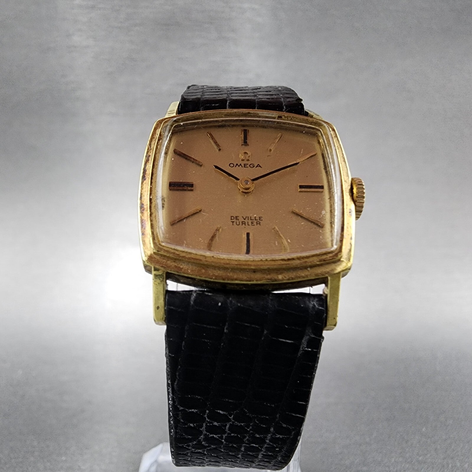 Omega De Ville Turler Watch Women 23mm Gold Dial Gold Plated Cal 620 Runs5