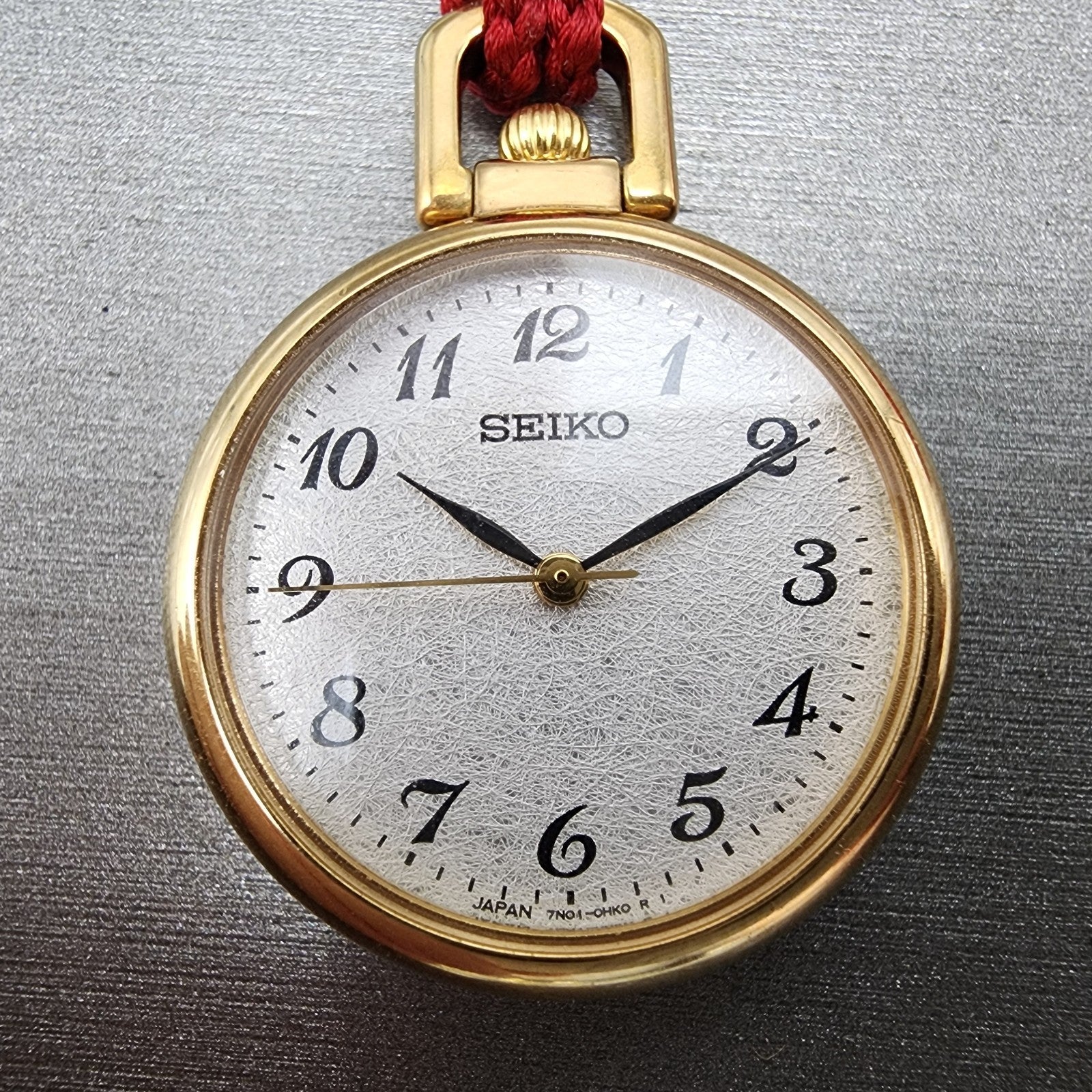 Seiko Pocket Watch Women 27mm Silver Dial Gold Tone ccccc New Battery1