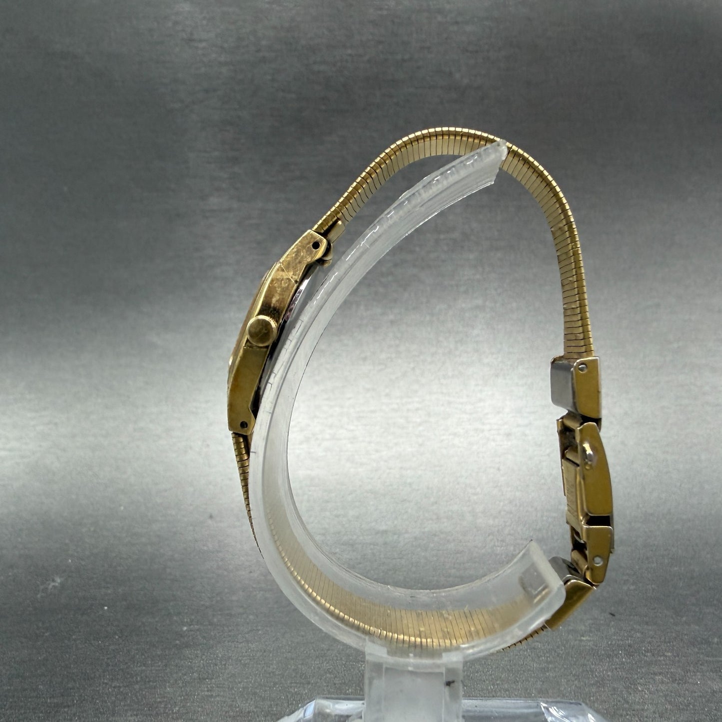 Seiko Watch Women 16mm Champagne Dial Gold Tone Rectangle 2c20-5569 New Battery6