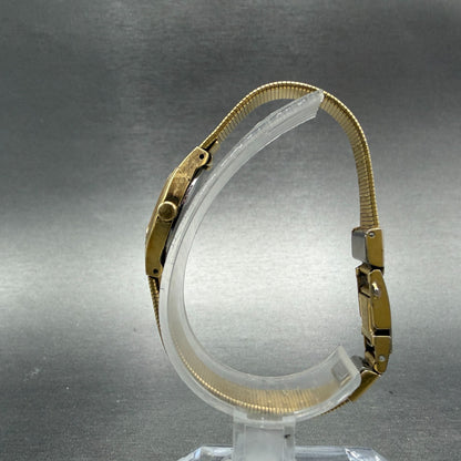 Seiko Watch Women 16mm Champagne Dial Gold Tone Rectangle 2c20-5569 New Battery6