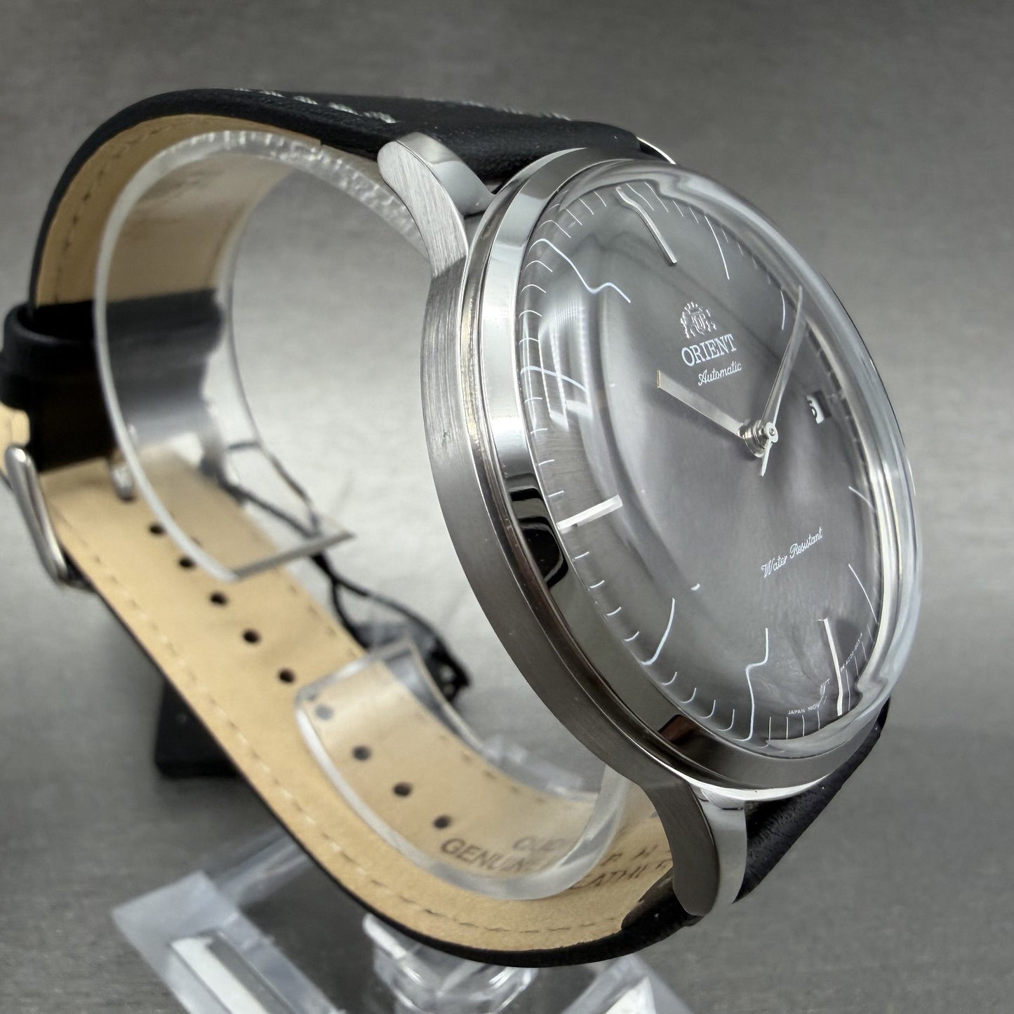 Orient Bambino Watch Men 41mm Gray Dial Stainless Steel Date Round Automatic3