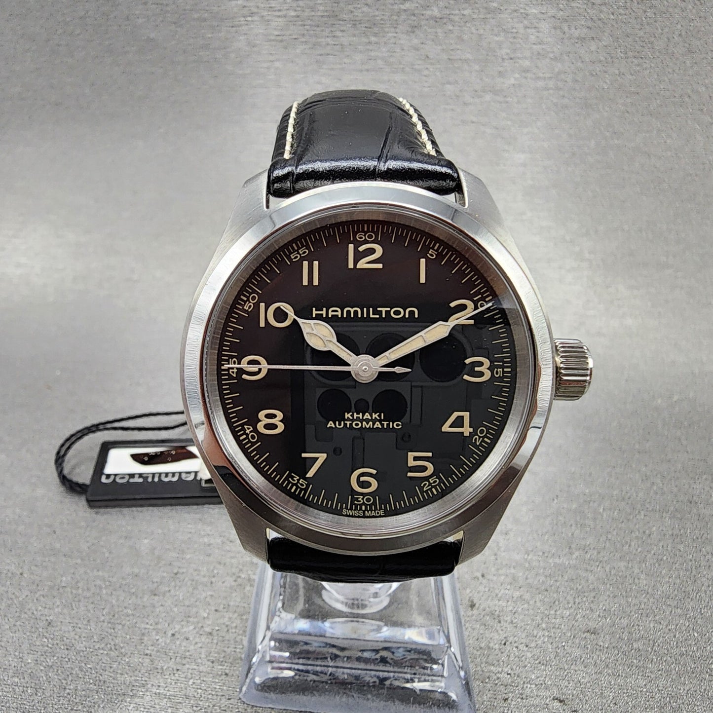 Hamilton Khaki Field Murph Watch Men 38mm Black Dial Steel Automatic H704057300