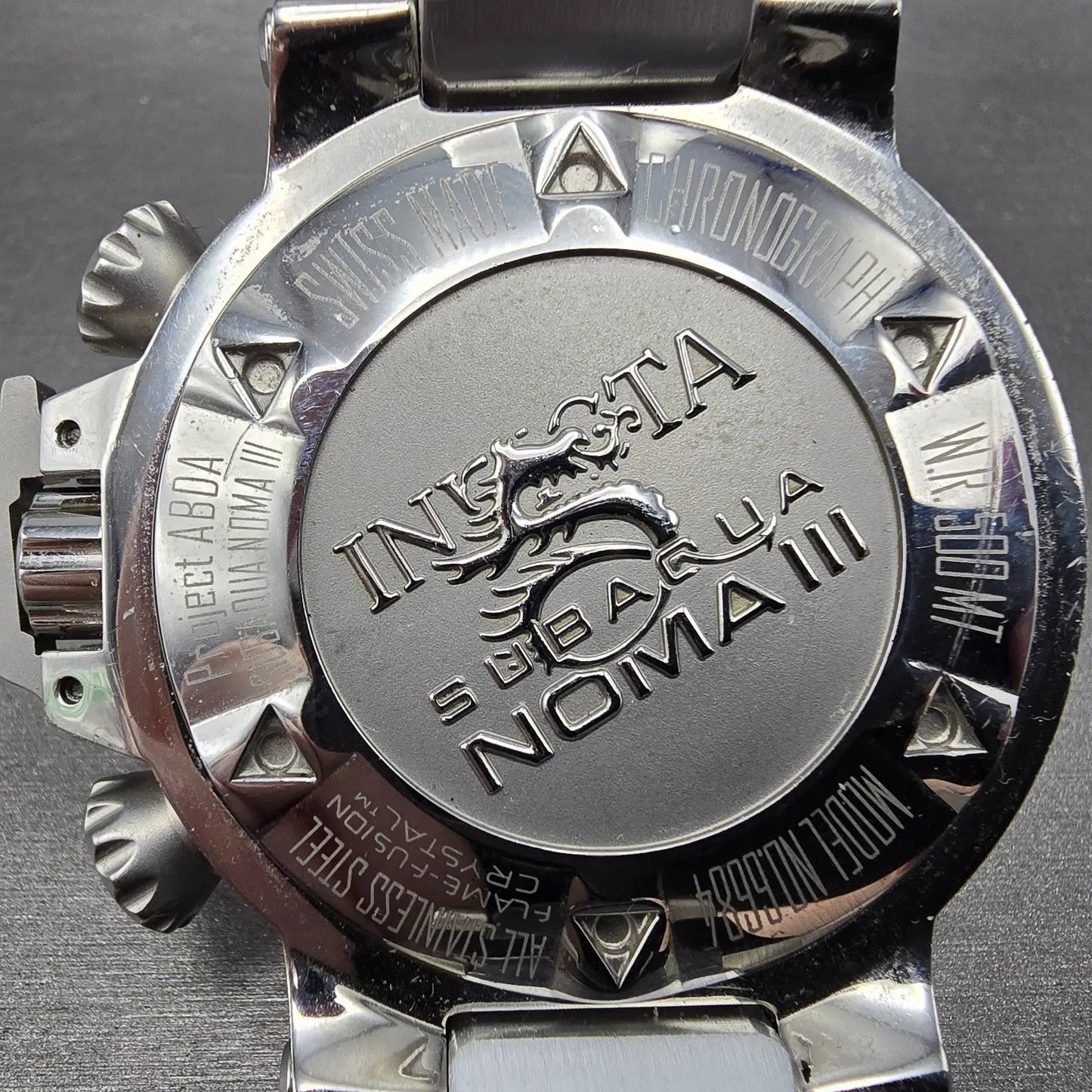 Invicta Sub Aqua Noma III Chronograph Watch Men 50mm Blue Dial Steel 6684 NewBat6