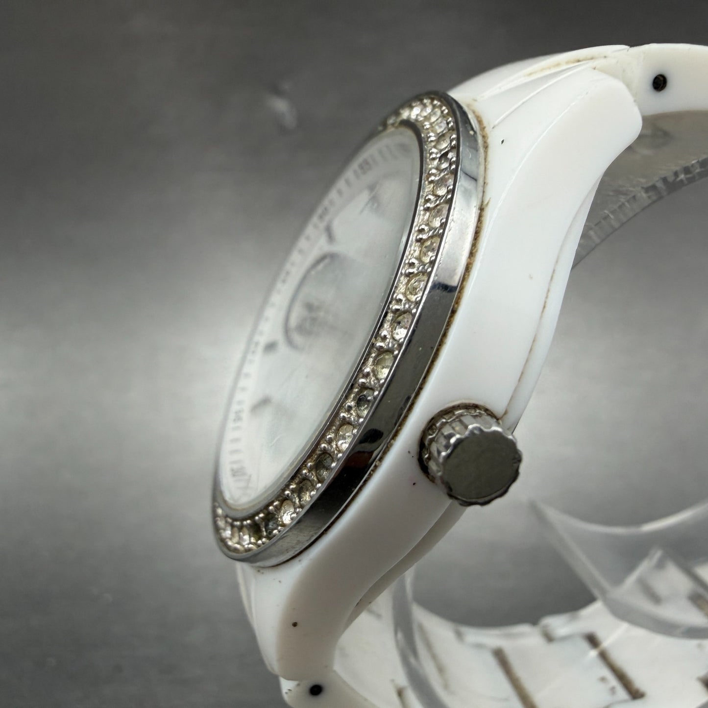 Fossil Stella Watch Women 38mm White Dial White Tone Round ES1967 New Battery2