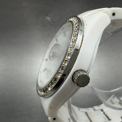 Fossil Stella Watch Women 38mm White Dial White Tone Round ES1967 New Battery2