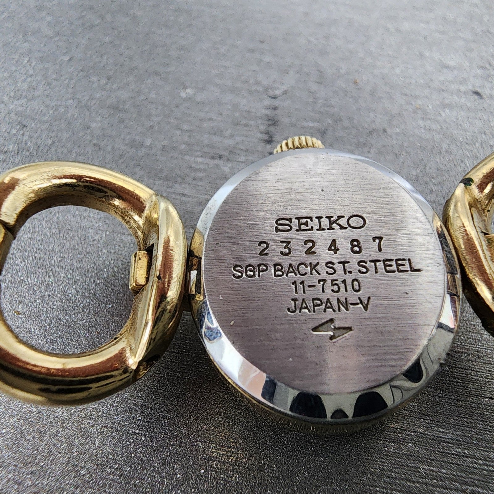 Seiko Watch Women 20mm Champagne Dial Gold Tone Manual Wind Round 117510 Runs9