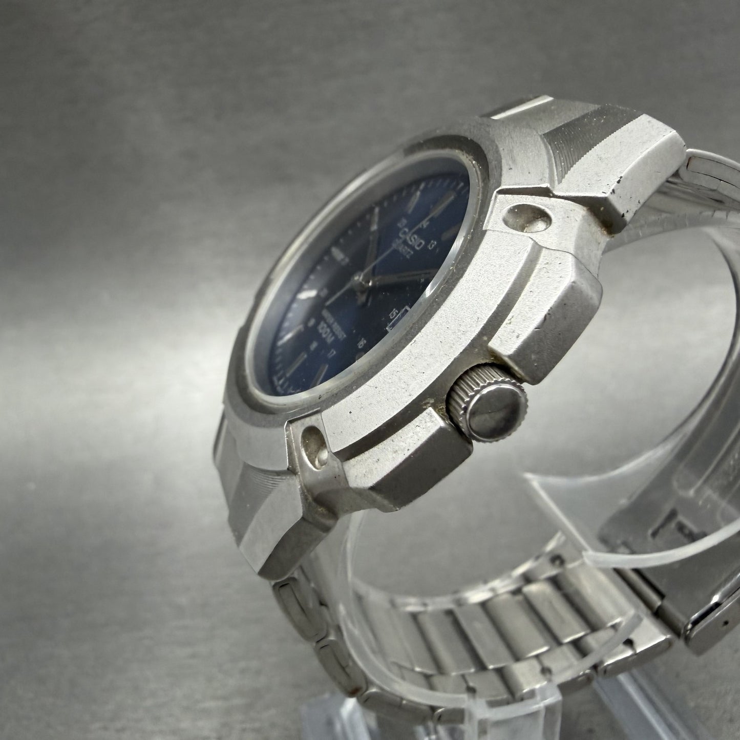 Casio MTP-3036 Watch Men 41mm Blue Dial Silver Tone Date Round New Battery2