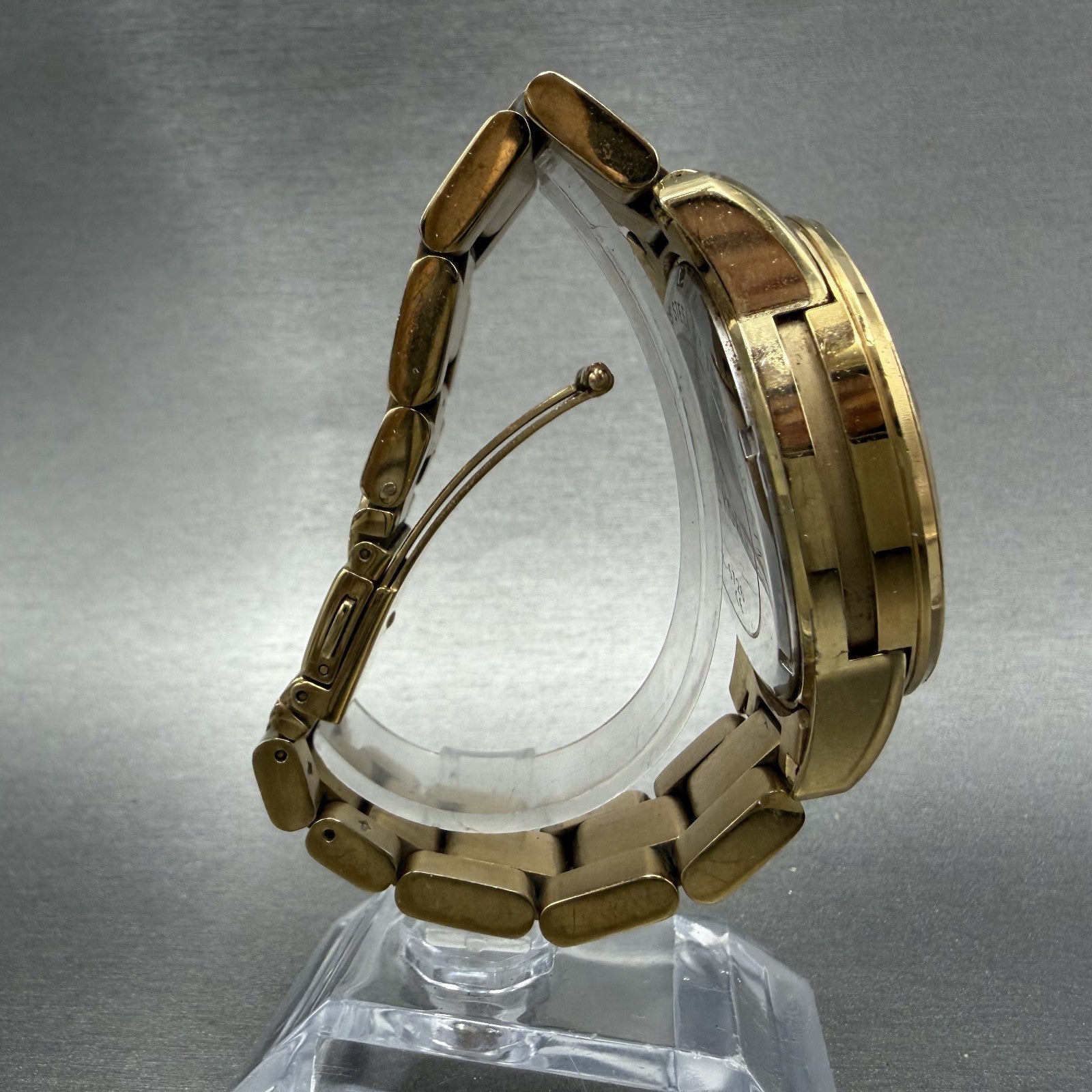 Michael Kors Mercer Watch 42mm Women Champagne Dial Gold Tone Chrono New Batt8