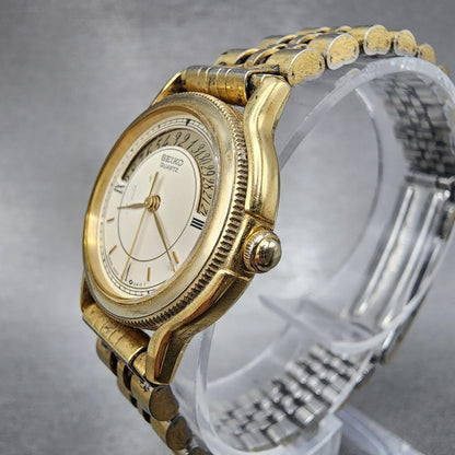 Seiko Watch Women 26mm Cream Dial Gold Tone Round 2A220A10 New Battery2