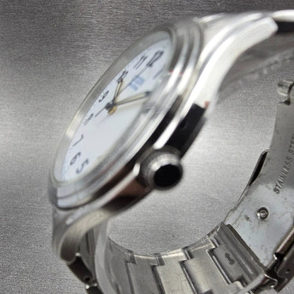 Citizen Eco-Drive Watch Men 36mm White Dial Silver Date E031-S048419 Round Runs2