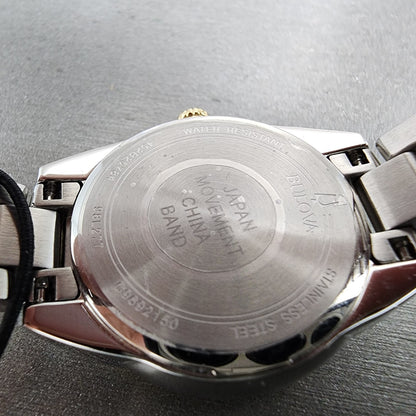 Bulova Sutton Watch Women 28mm White Dial Two Tone Round 98L277 New Battery9