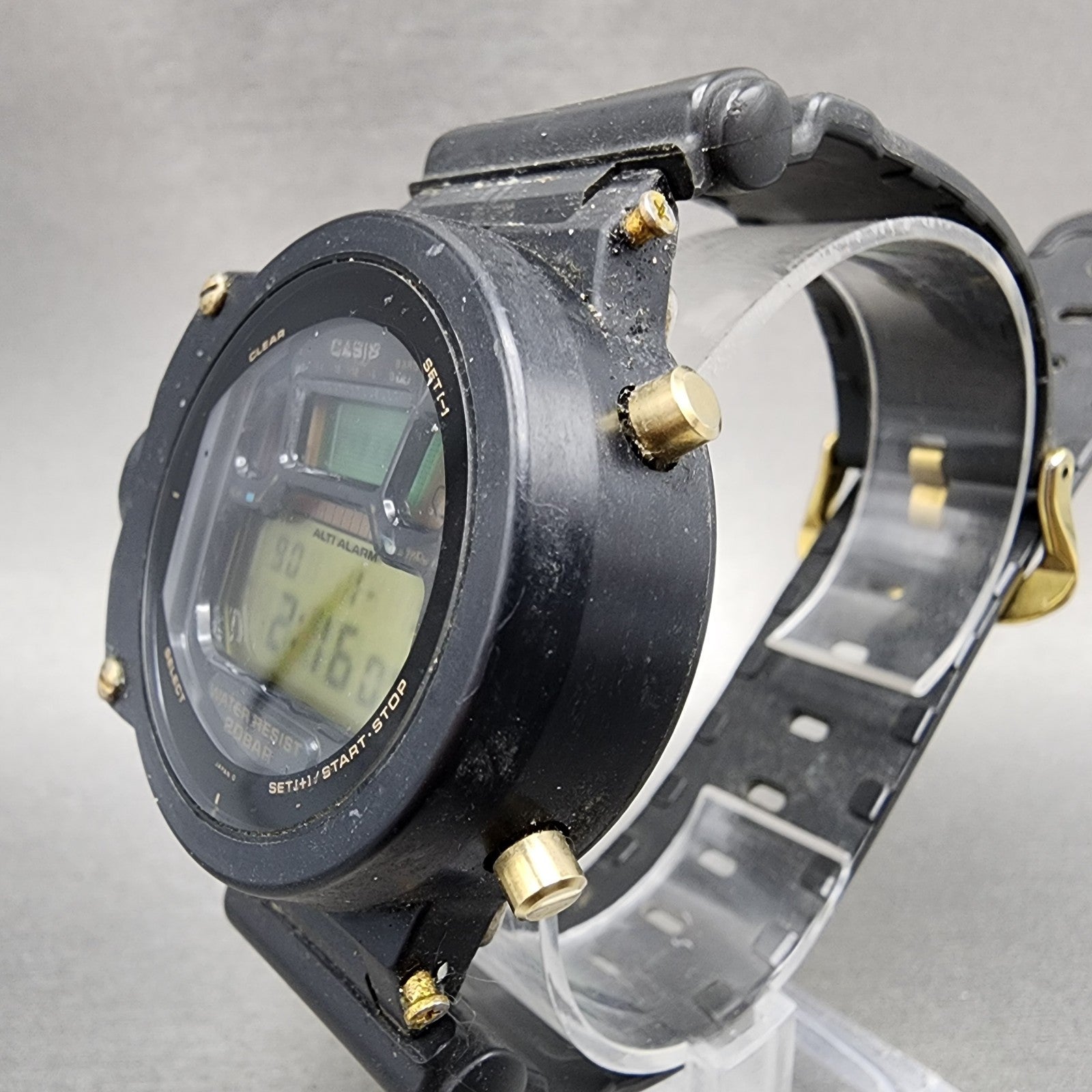 Casio GShock DW6700 Watch Men 46mm Digital Black Alarm Chrono New Battery AB122