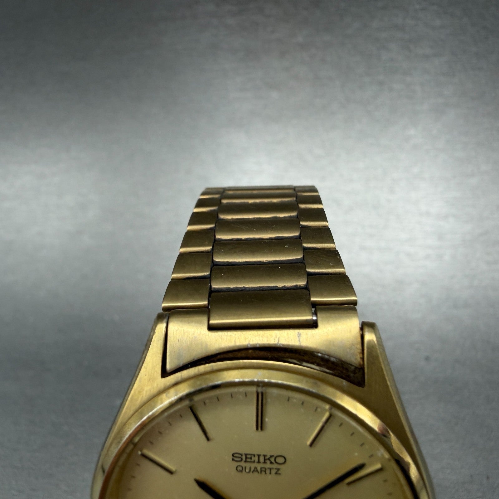 Seiko Chronos Watch Men 33mm Champagne Dial Gold Tone Daydate 8123-7080 PARTS5