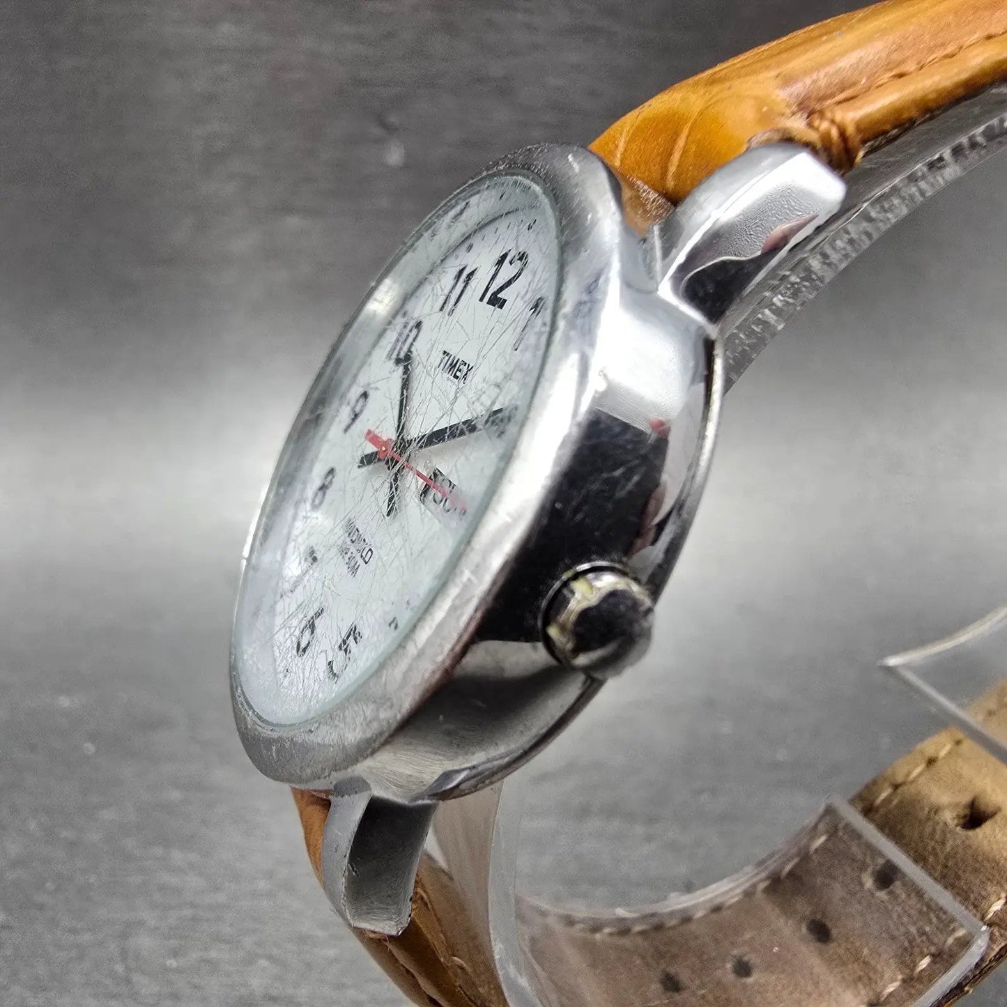 Timex Easy Reader Watch Men 35mm Silver Dial Silver Tone Daydate New Battery2