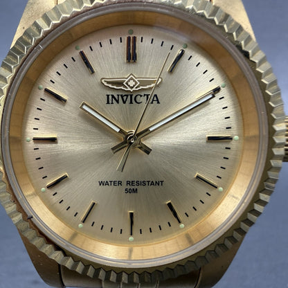 Invicta Watch Women 36mm Gold Dial Gold Tone Round 29411 New Battery1