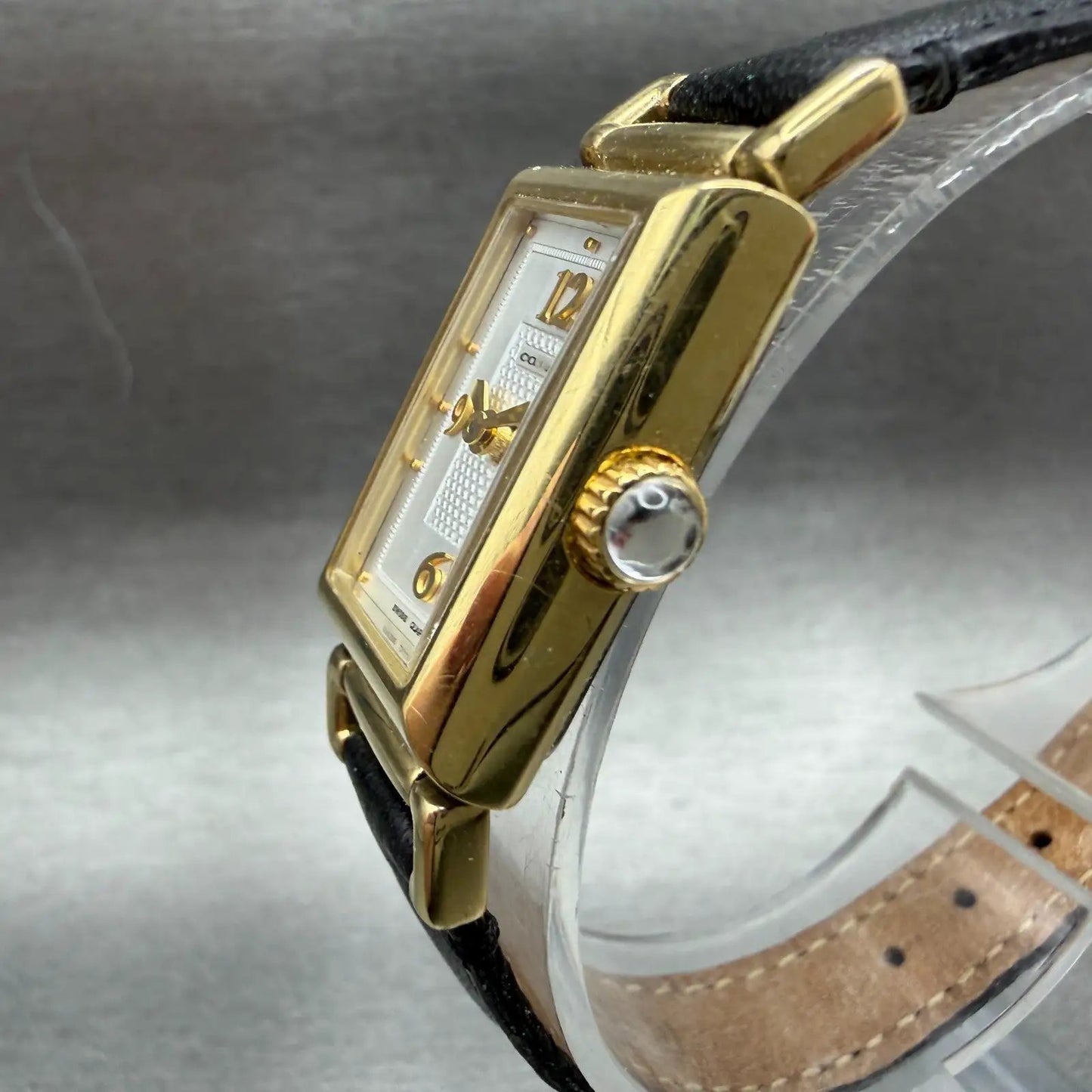 Coach Tank Watch Women 17mm White Dial Gold Tone Rectangle 0312 New Battery2