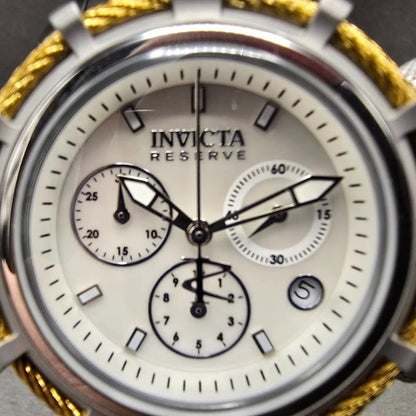 Invicta Reserve Bolt Chrono Watch Women 40mm MOP Dial Steel Date 90009 New Batt1