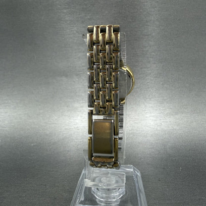 Seiko Pulsar Watch Women 22mm Black Dial Gold Tone Round V4000270 New Battery7