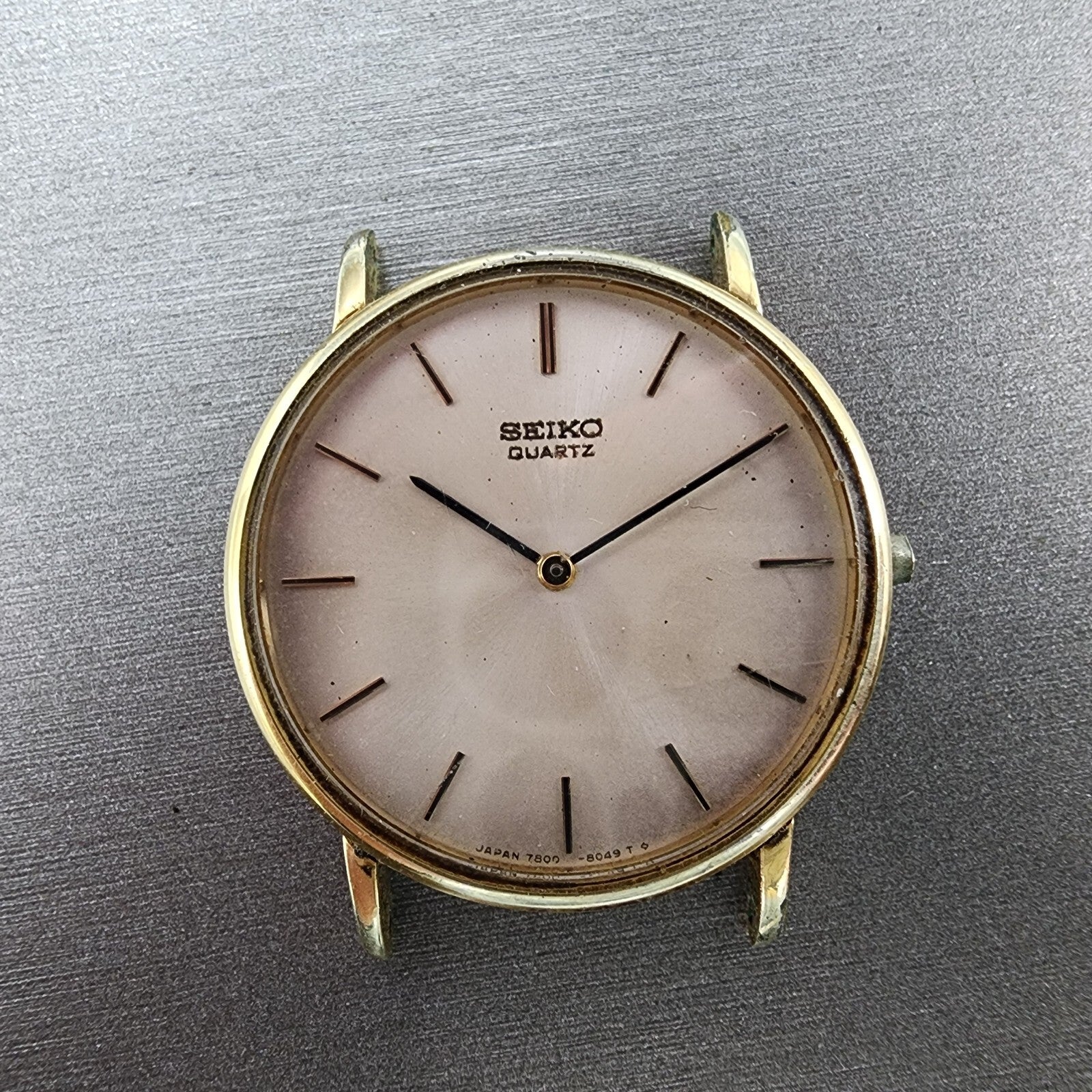 Seiko Watch Men 32mm Cream Dial Gold Tone Round 78008019 NO BAND New Battery0