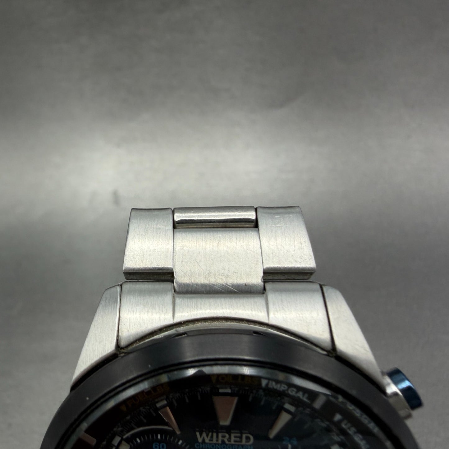 Seiko Wired Chronograph Watch Men 43mm Blue Dial Steel Date VK68-KX20 PARTS5
