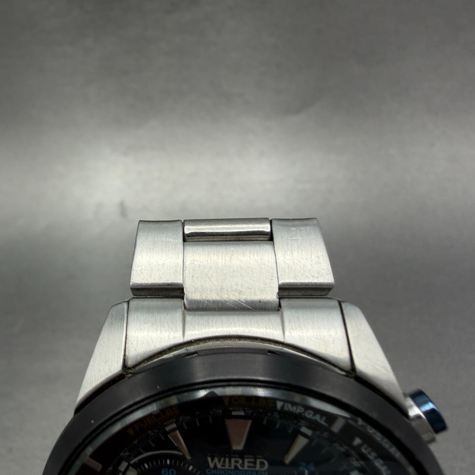 Seiko Wired Chronograph Watch Men 43mm Blue Dial Steel Date VK68-KX20 PARTS5