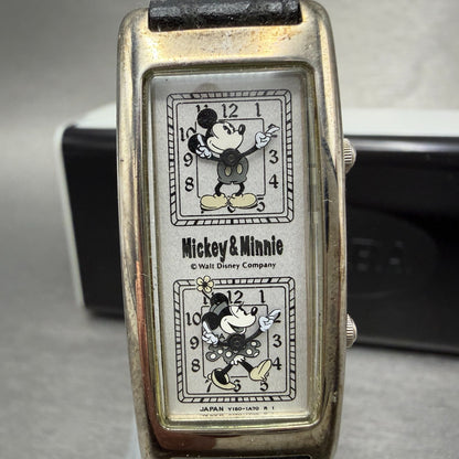 Seiko Alba Mickey & Minnie Tank Watch Women 19mm Silver Dial Steel New Battery1