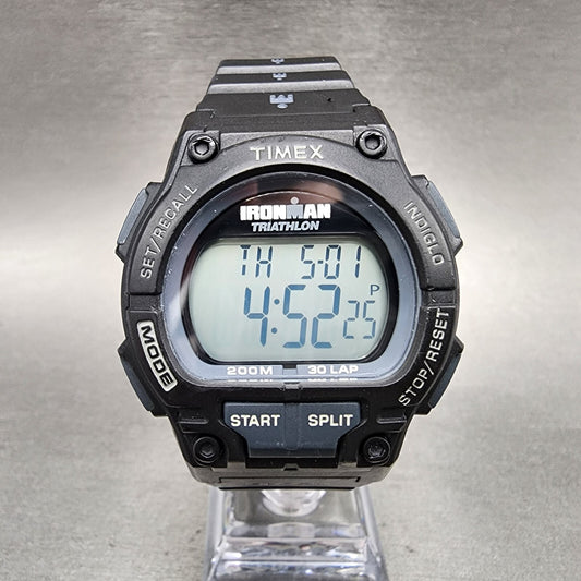 Timex Ironman Watch Men 42mm Digital Black Tone Alarm Chronograph Round New batt