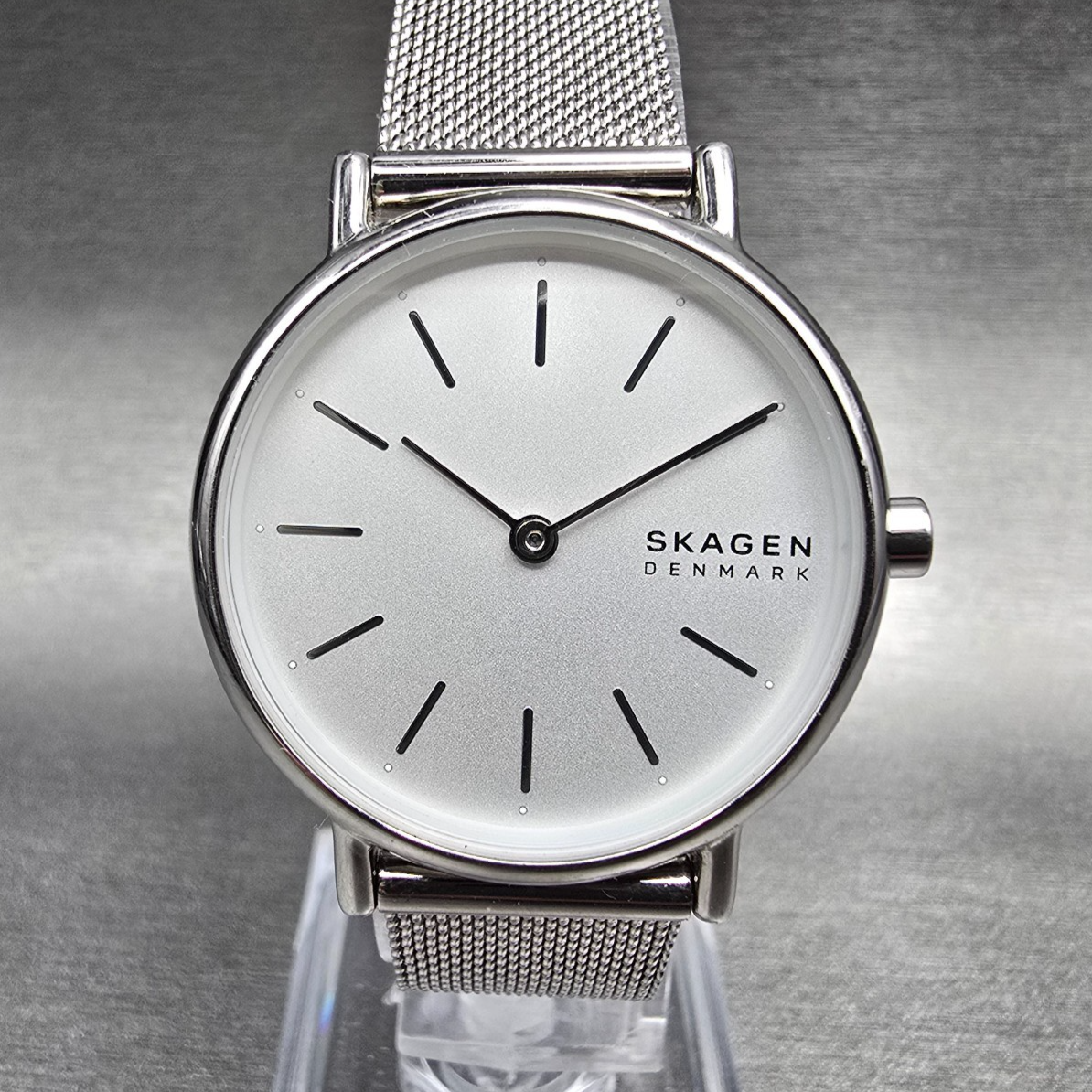 Skagen Signatur Lille Watch Women 30mm Silver Dial Silver Tone SKW2692 New Batt0