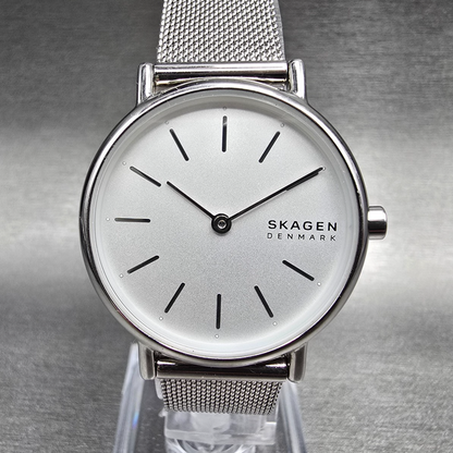 Skagen Signatur Lille Watch Women 30mm Silver Dial Silver Tone SKW2692 New Batt0