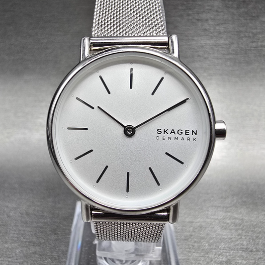Skagen Signatur Lille Watch Women 30mm Silver Dial Silver Tone SKW2692 New Batt0