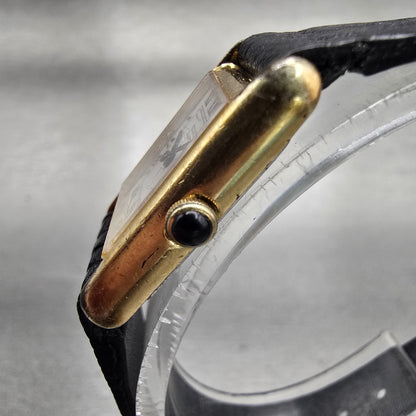 Seiko Tank Watch Women 17mm White Dial Gold Tone Rectangle 1400-5030 New Battery2