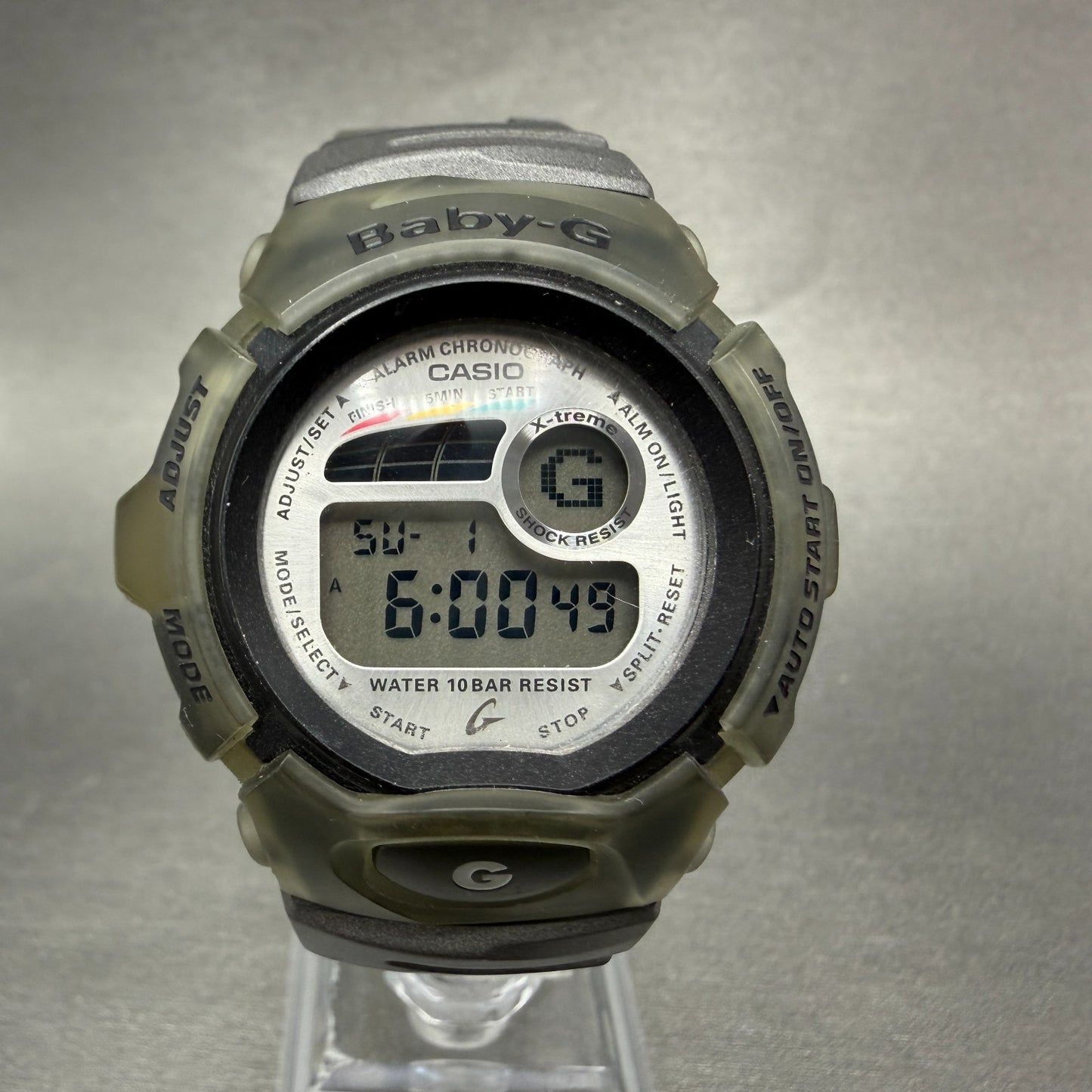 Casio Baby-G BGX-150 Watch Women 39mm Silver Dial Gray Tone Digital New Battery0