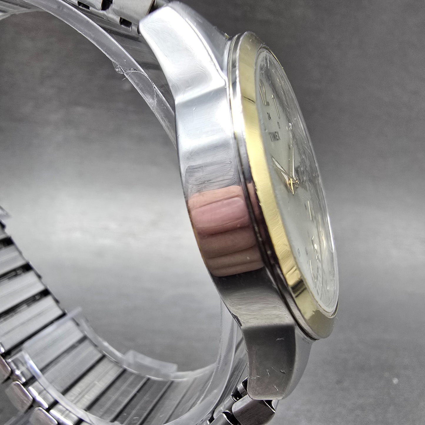 Timex Watch Men 36mm Silver Dial Two Tone Daydate Round T2M935 new Battery3