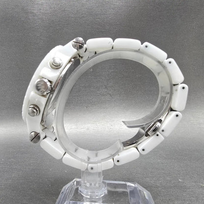 Michael Kors Dylan Watch Men 48mm White Dial White Ceramic Date MK8177 New Batt6
